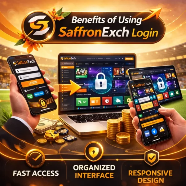 SaffronExch Login benefits including fast access responsive dashboard and organized interface