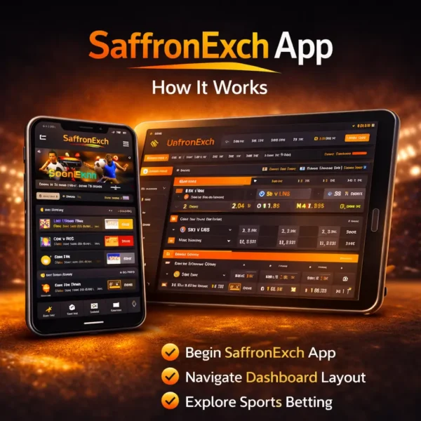 What is SaffronExch App illustration explaining Saffron Exchange App mobile access